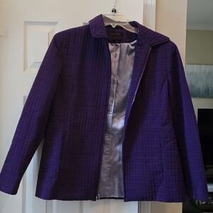 Anne Klein Quilted Purple Utility Jacket